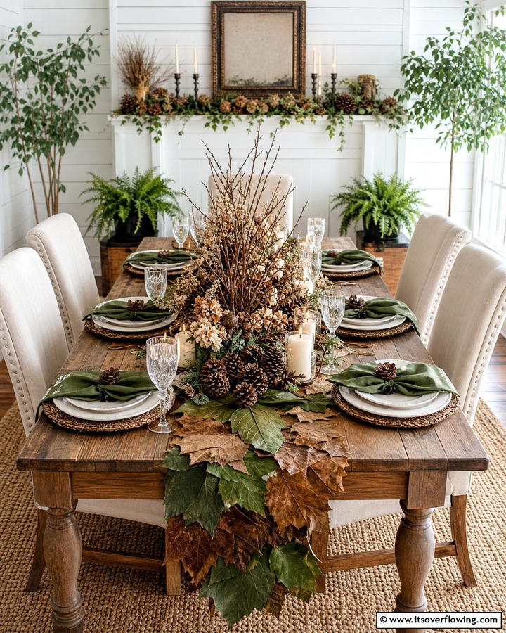 Natural Elements in Decor - 21 Charming Thanksgiving Decoration Ideas for a Festive Home