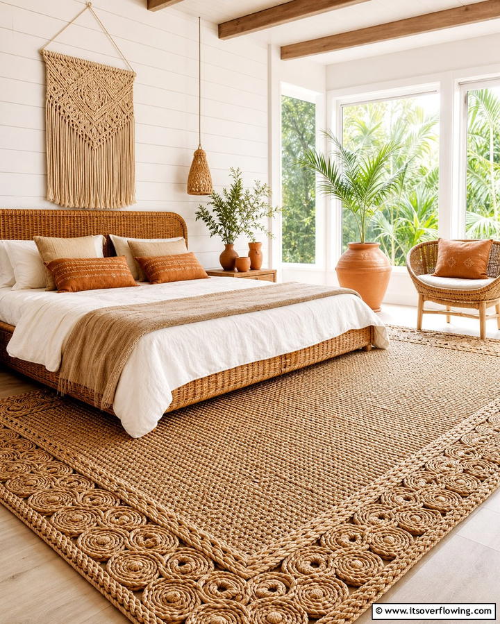 Natural Fiber Carpets for an Eco Friendly Touch - 25 Stylish Bedroom Carpet Ideas for a Comfortable Retreat