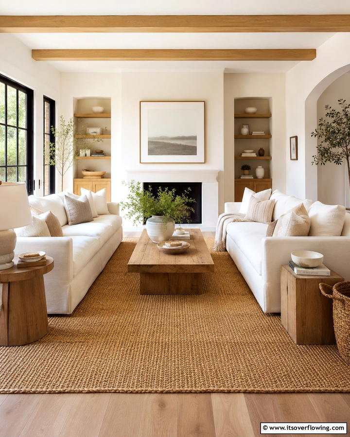 Natural Fiber Rugs - 25 Magnolia Living Room Ideas for Timeless Elegance