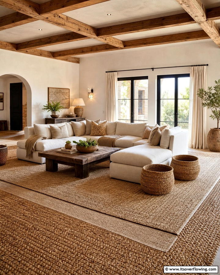 Natural Fiber Rugs for Organic Texture - 20 Primitive Living Room Ideas for a Rustic Look