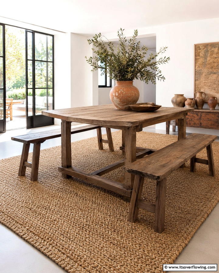 Natural Fiber Rugs for an Earthy Ambiance - 30 Dining Room Rug Ideas to Anchor Your Table Setting