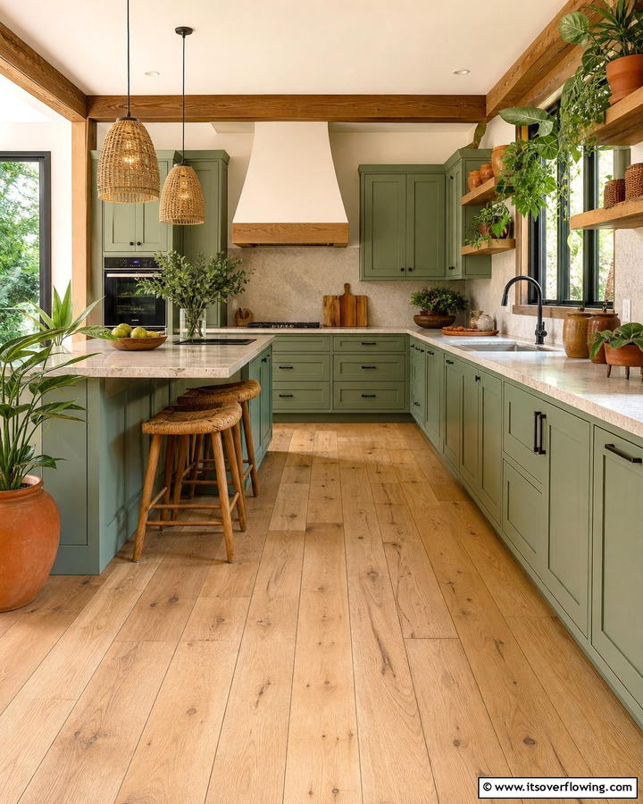 Natural Finish Wood Floors for Organic Appeal - 20 Kitchens With Wood Floors for a Warm and Inviting Feel