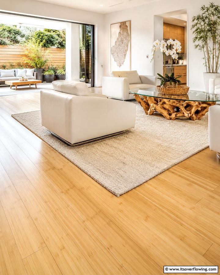 Natural Flooring Materials - 30 Serene Zen Living Room Ideas for Mindfulness