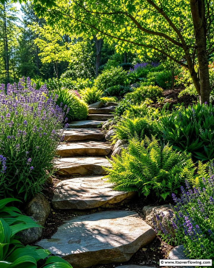 Natural Garden Pathway - 25 Flagstone Steps Ideas for Your Outdoor Pathway