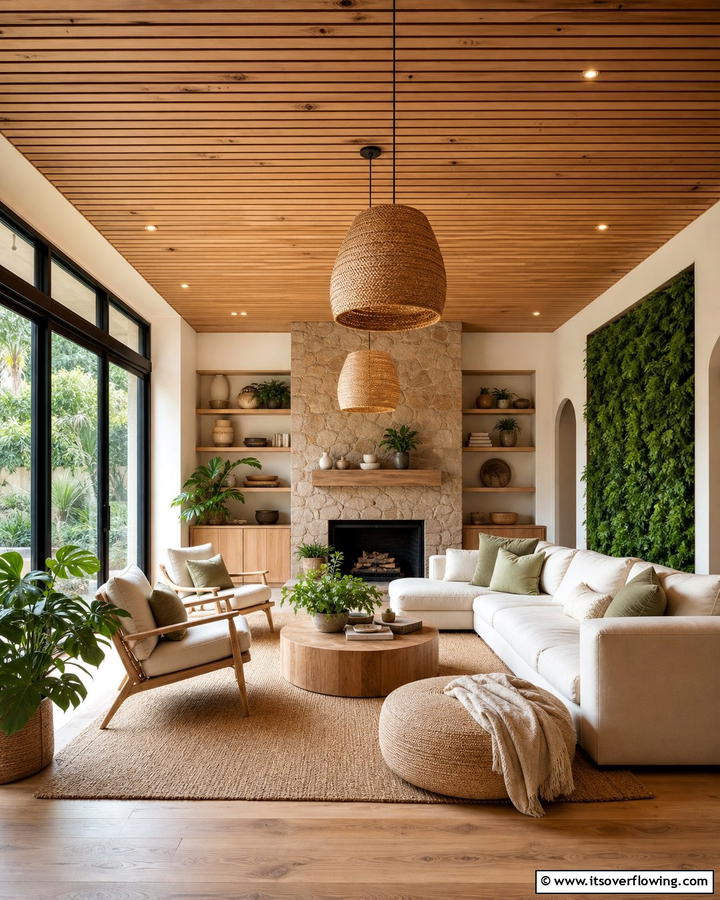 Natural Grain Wood Slat Ceiling - 30 Wood Slat Ceiling Ideas for Textured Modern Interiors