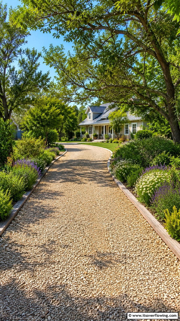 Natural Gravel Pathway - 30 Driveway Entrance Ideas for Impressive Arrivals