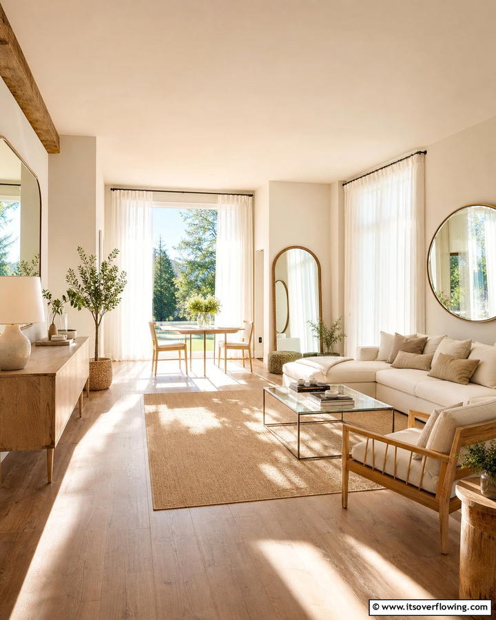 Natural Light Emphasis - 21 Neutral Living Room Ideas for Calm & Versatile Decor