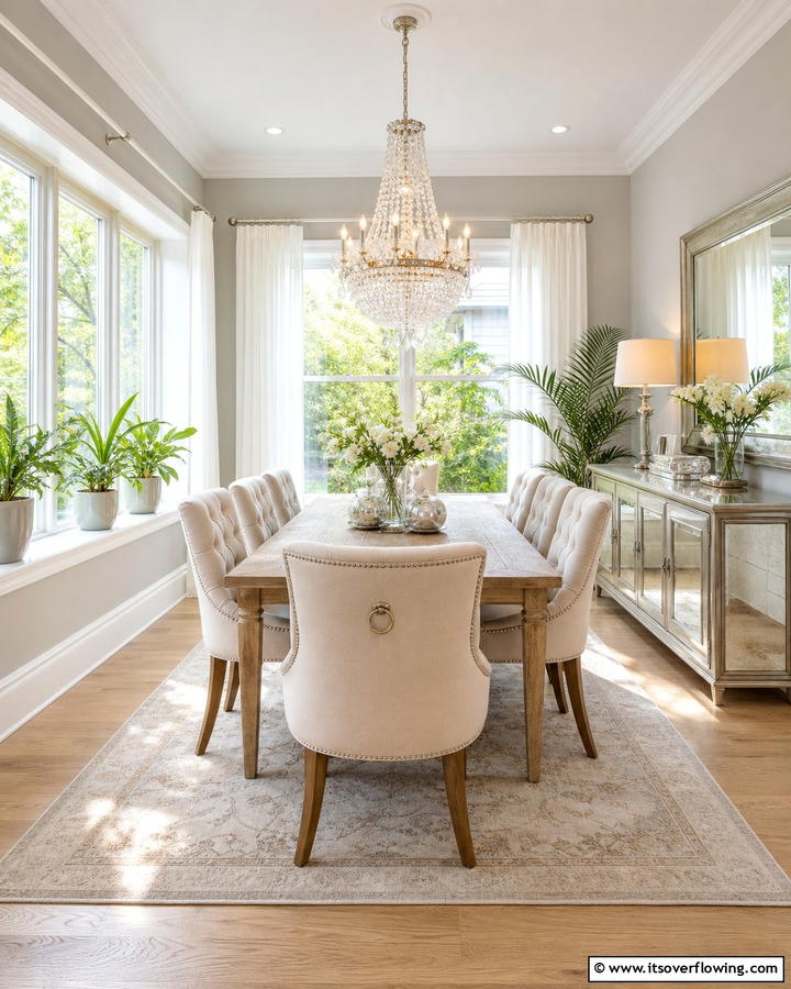 Natural Light Emphasis - 30 Transitional Dining Room Ideas Blending Modern and Classic