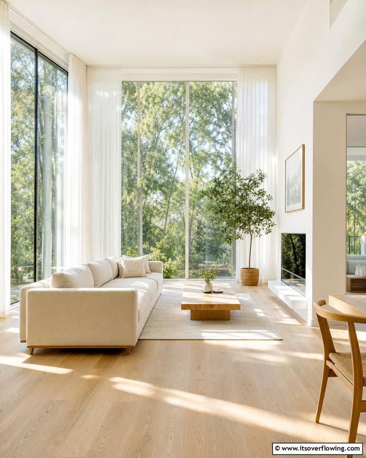 Natural Light Maximization - 21 Scandinavian Living Room Ideas for Airy Minimalism