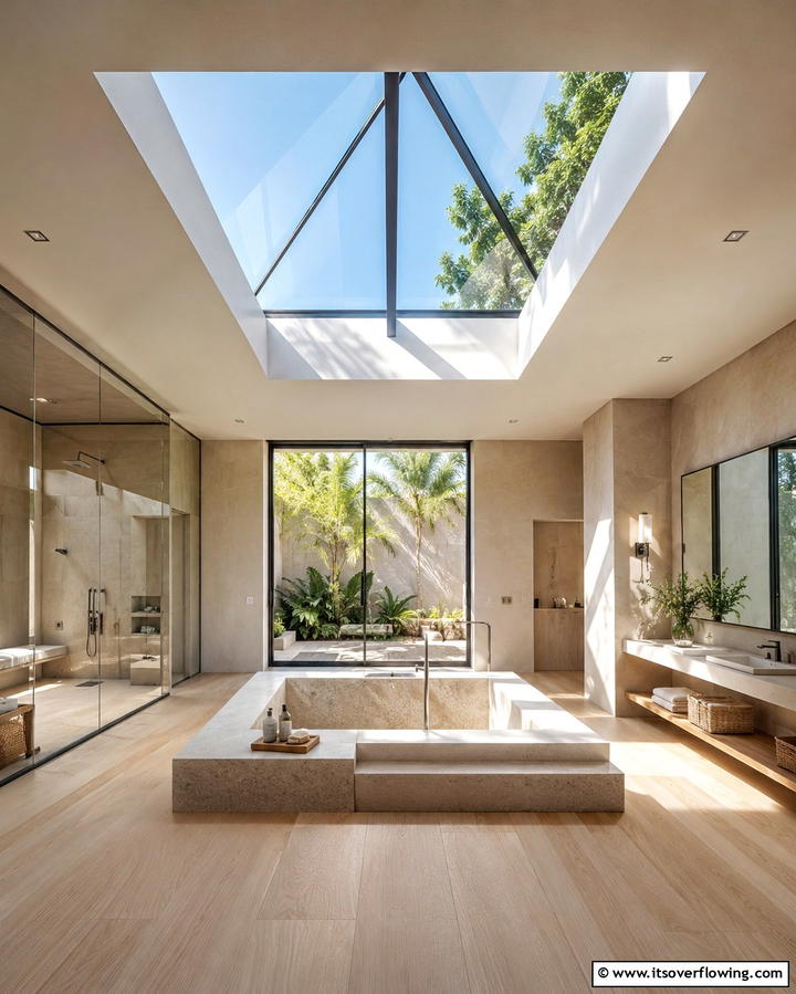 Natural Light Skylights - 25 Natural Bathroom Ideas for a Spa-Like Retreat at Home
