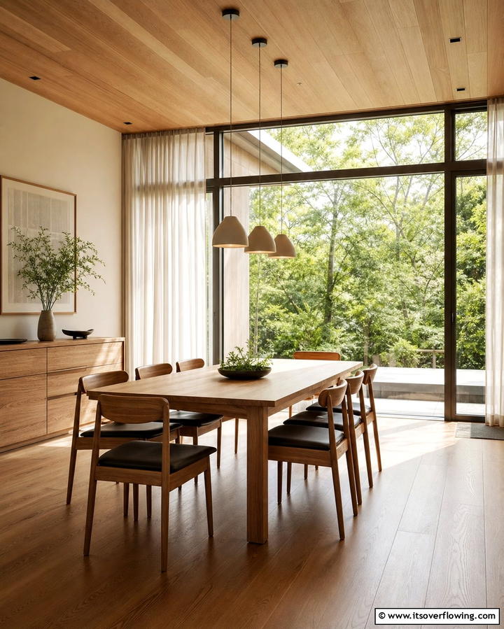 Natural Lighting with Large Windows - 25 Japanese Dining Room Ideas for a Zen-Inspired Space