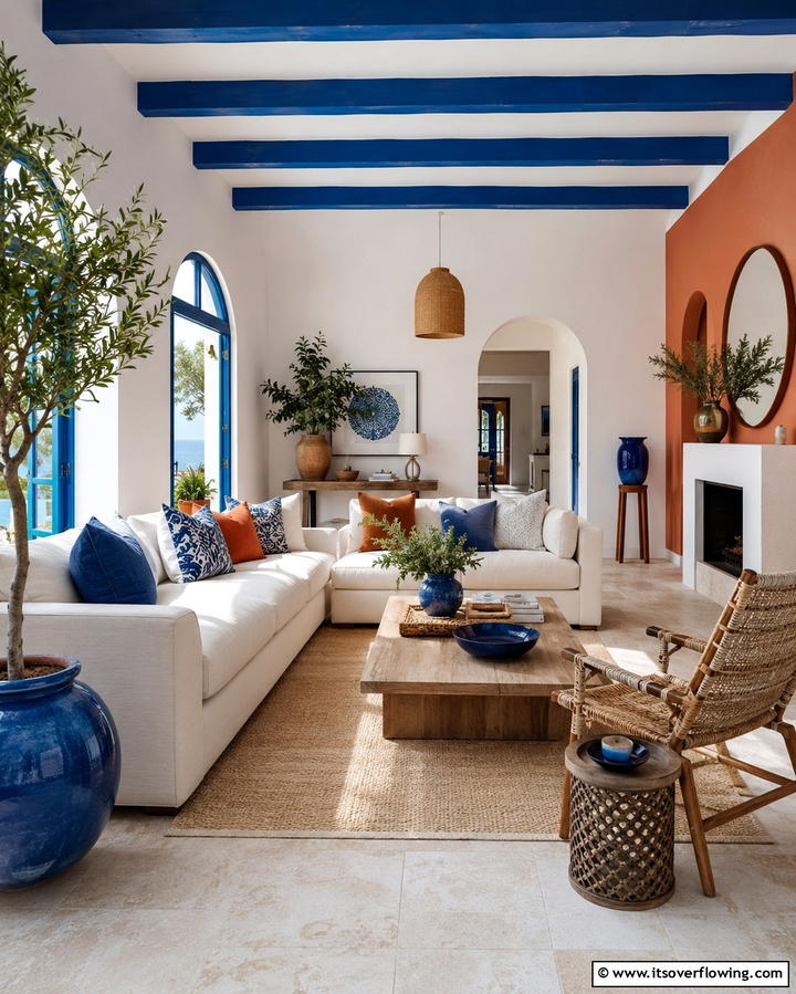Natural Materials and Textures - 30 Mediterranean Living Room Ideas- Warm & Inviting Spaces