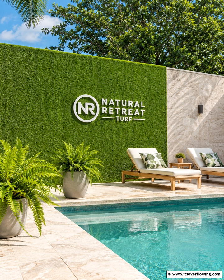 Natural Retreat Turf Feature - 30 Artificial Grass Wall Design Ideas for Urban Oasis