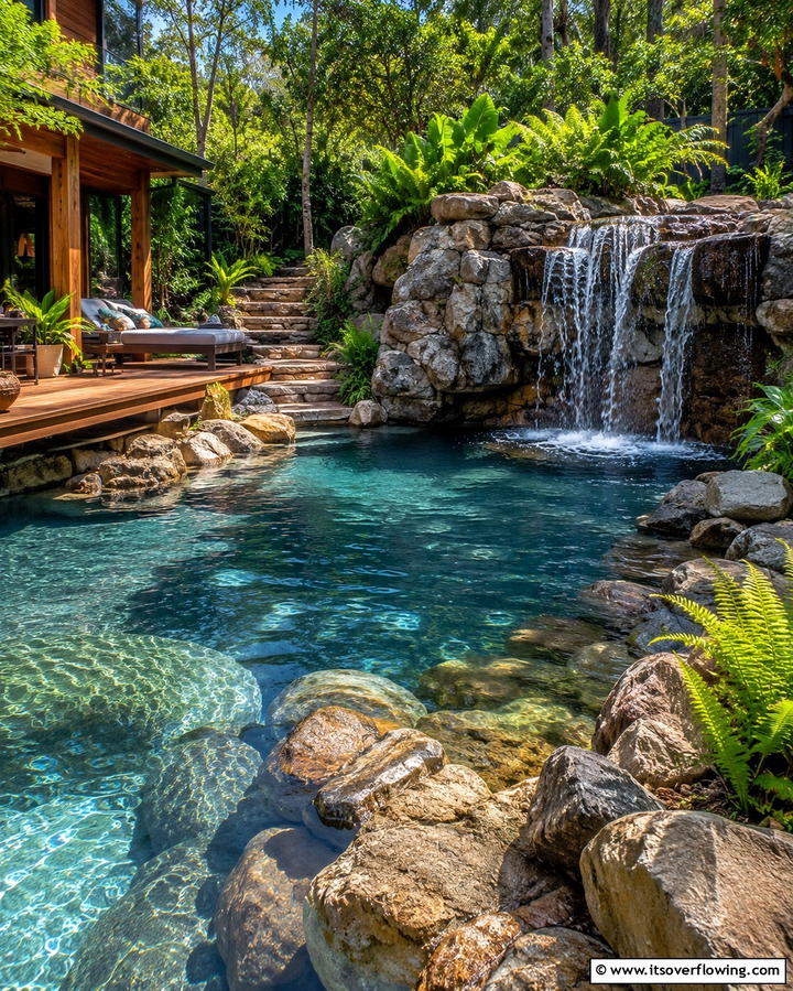 Natural Rock Pools - 25 Backyard Pool Ideas for Summer Fun and Relaxation