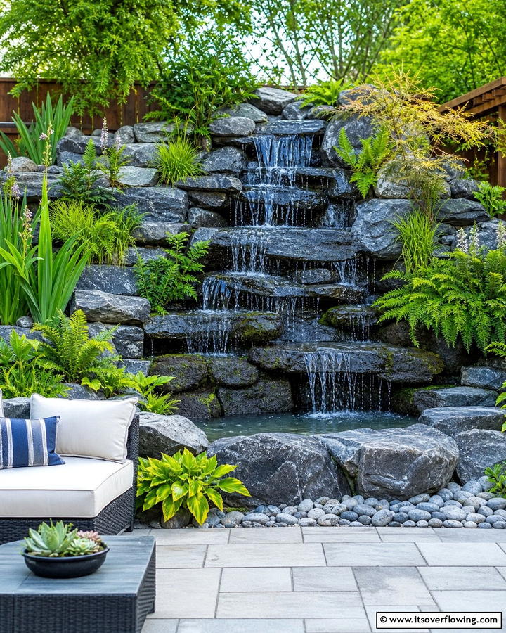 Natural Rock Waterfall Retaining Wall - 20 Natural Rock Retaining Wall Ideas for a Stunning Yard