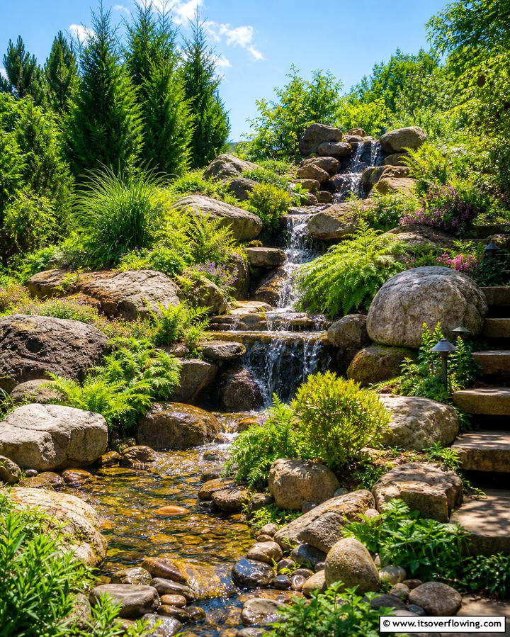 Natural Rock Waterfall - 25 Backyard Waterfall Ideas for a Tranquil Retreat