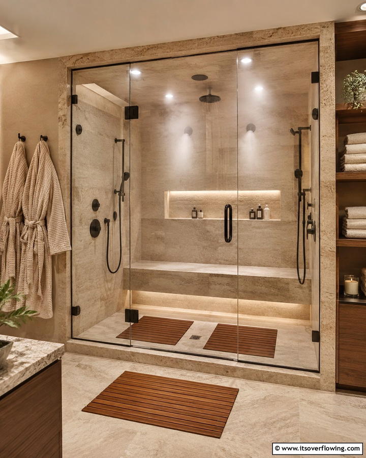 Natural Stone Accents - 25 Large Bathroom Ideas for a Luxurious Retreat