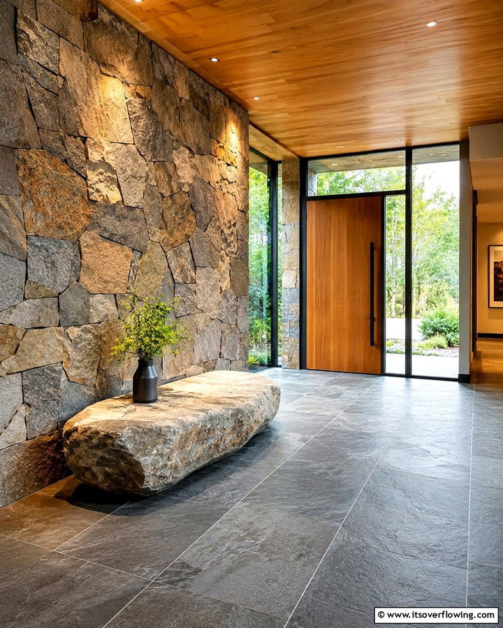 Natural Stone Accents - 25 Organic Modern Interior Design Ideas for Your Home