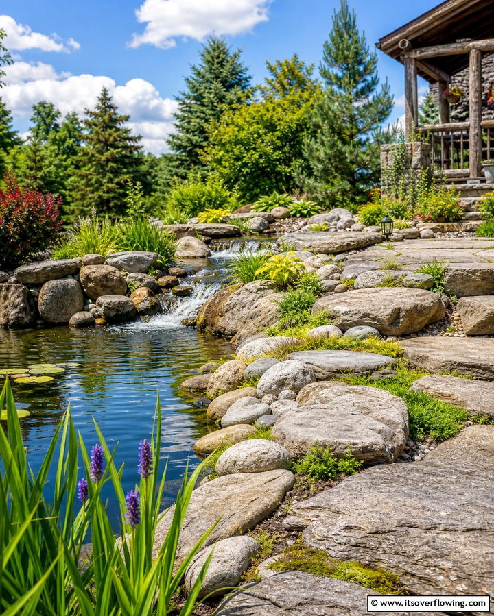 Natural Stone Borders - 25 Pond Landscaping Ideas for a Tranquil Backyard