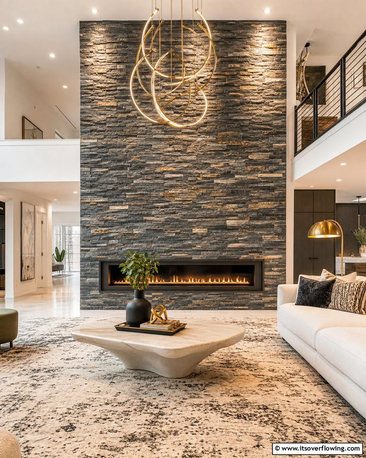 Natural Stone Cladding Feature - 21 Innovative Blank Wall Ideas to Maximize Your Space