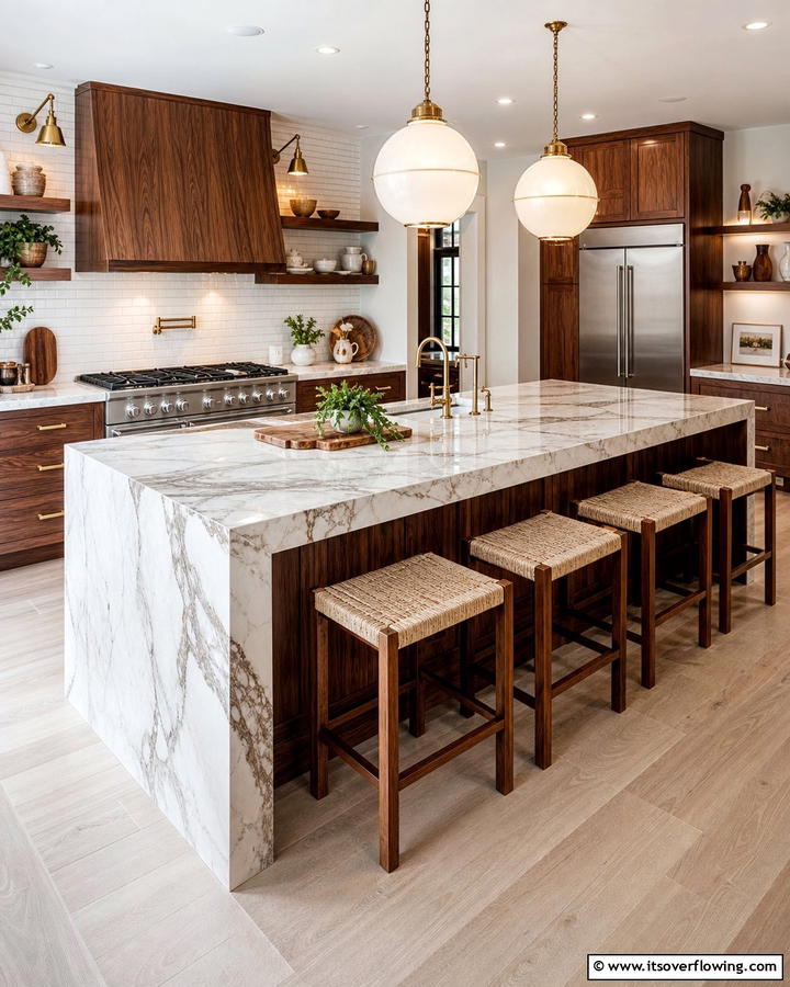 Natural Stone Countertops - 20 Cozy Kitchen Ideas to Make Your Space Warm and Inviting