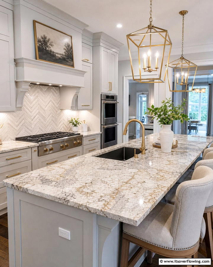 Natural Stone Elegance Counters - 30 Kitchen Counter Decor Ideas to Elevate Your Space