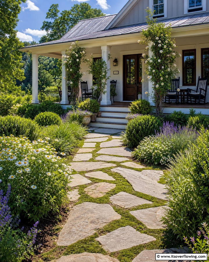 Natural Stone Pathway Entry - 30 Rustic Front Porch Ideas for a Welcoming Entryway
