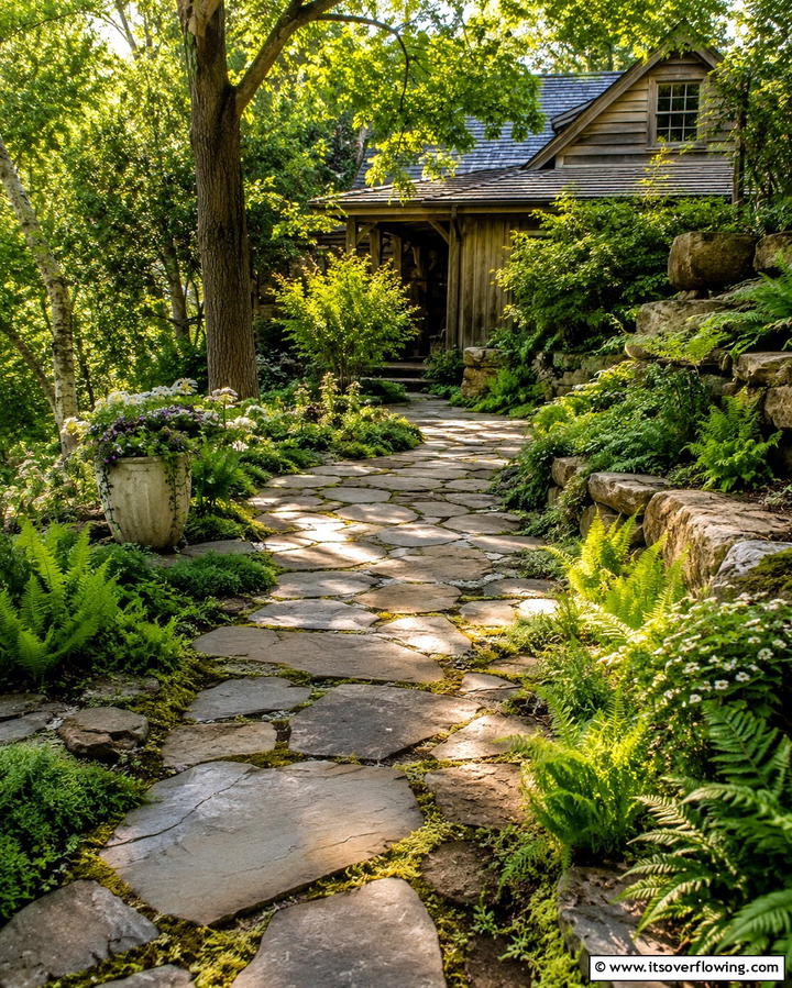 Natural Stone Pathways - 30 Rustic Landscaping Ideas for Natural Yard Beauty