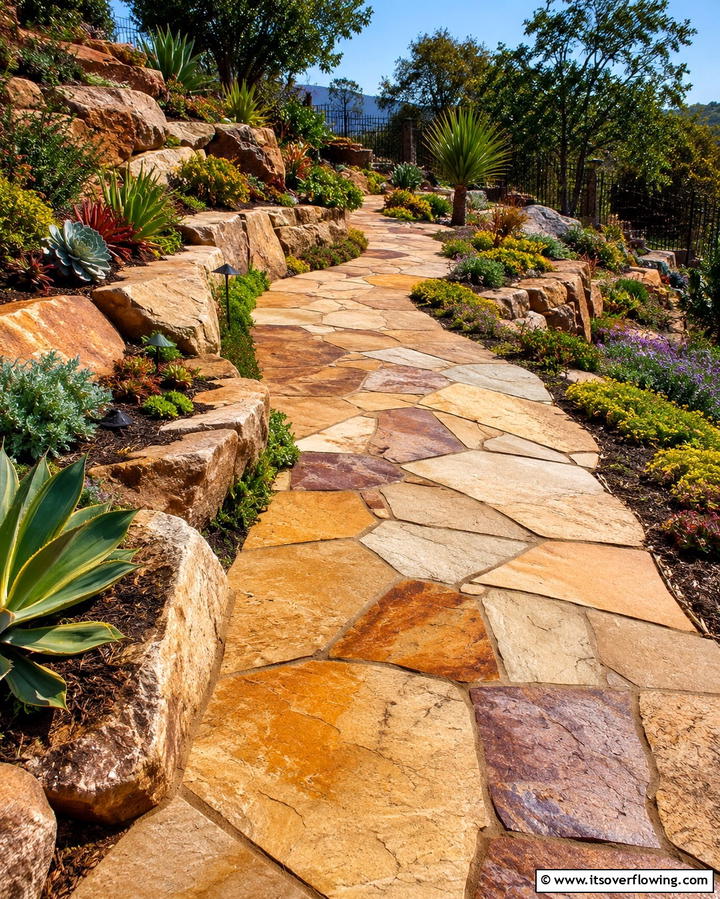 Natural Stone Pathways for Organic Beauty - 25 Paver Walkway Ideas to Enhance Your Outdoor Space