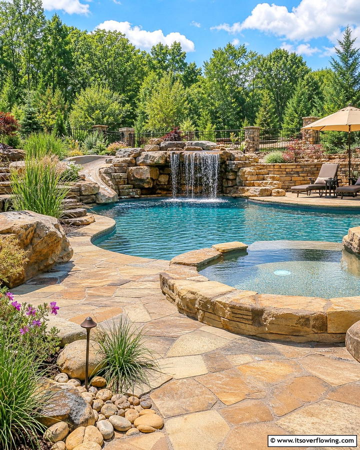 Natural Stone Pool Landscaping - 17 Pool Landscaping Ideas for Tropical Backyard Escapes