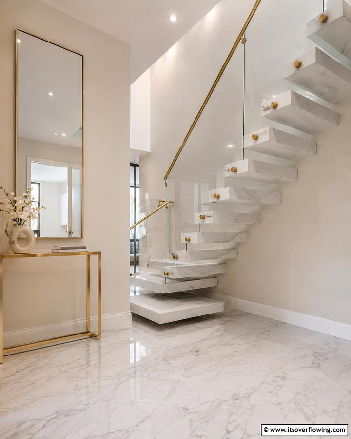 Natural Stone Steps - 30 Open Staircase Ideas to Elevate Your Home Organization