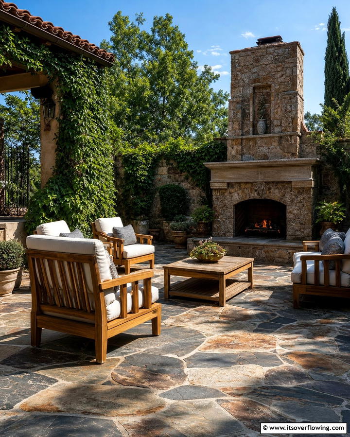 Natural Stone for a Luxurious Outdoor Space - 25 Patio Flooring Ideas to Transform Your Outdoor Space