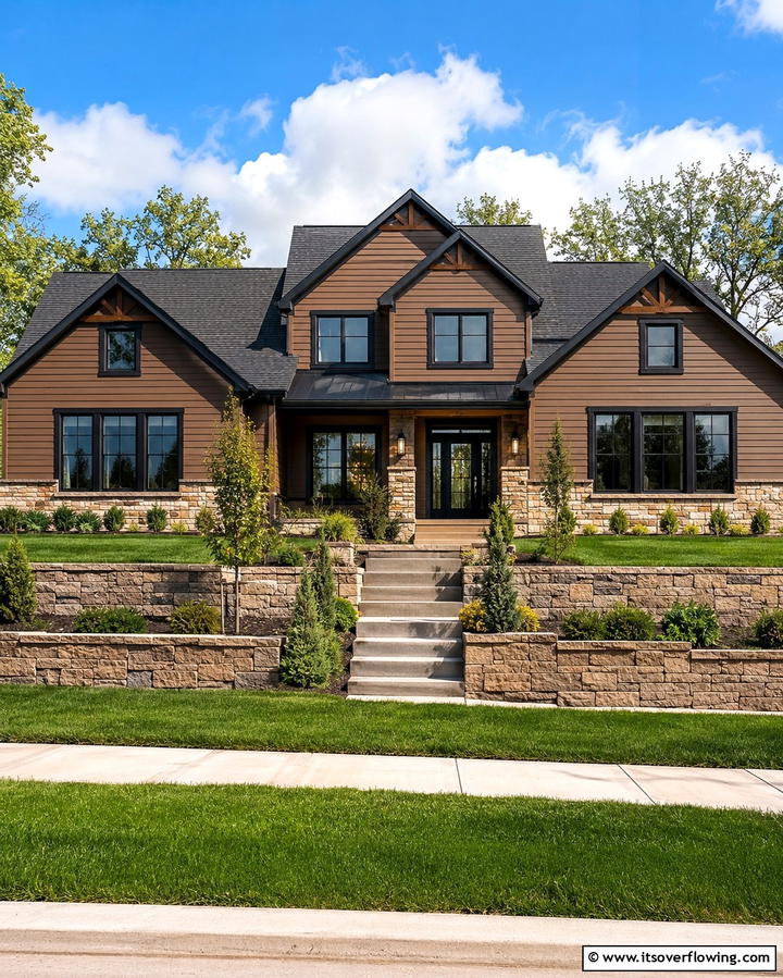 Natural Umber Balance - 30 Brown Exterior House Color Ideas for Warm Curb Appeal