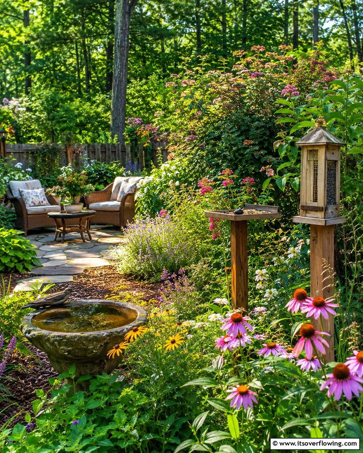Natural Wildlife Haven - 30 Patio Garden Ideas for Lush Small-Space Greenery
