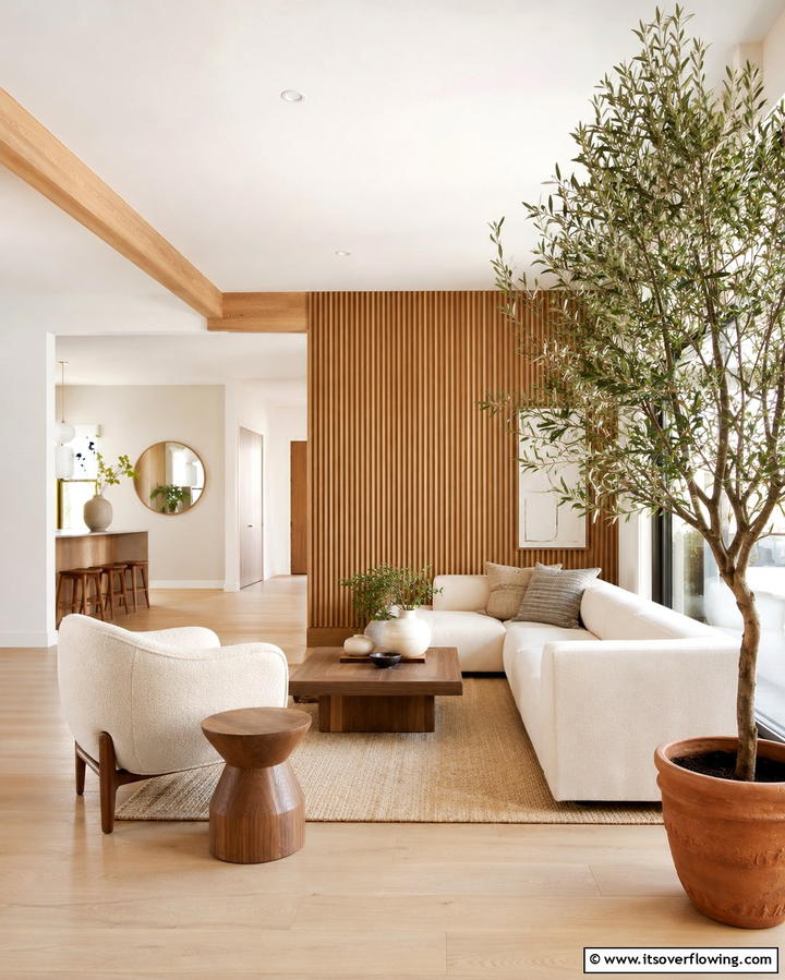 Natural Wood Accents - 25 Japandi Living Room Ideas for Minimalist Elegance
