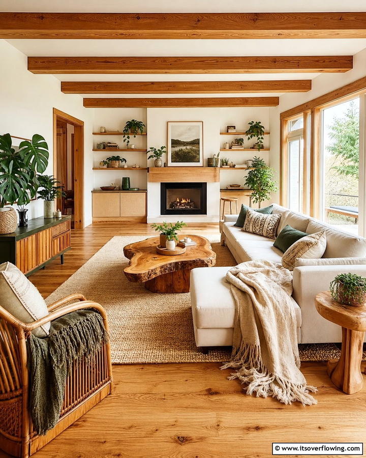 Natural Wood Accents - 20 Boho Cottage Style Decor Ideas for a Cozy Home