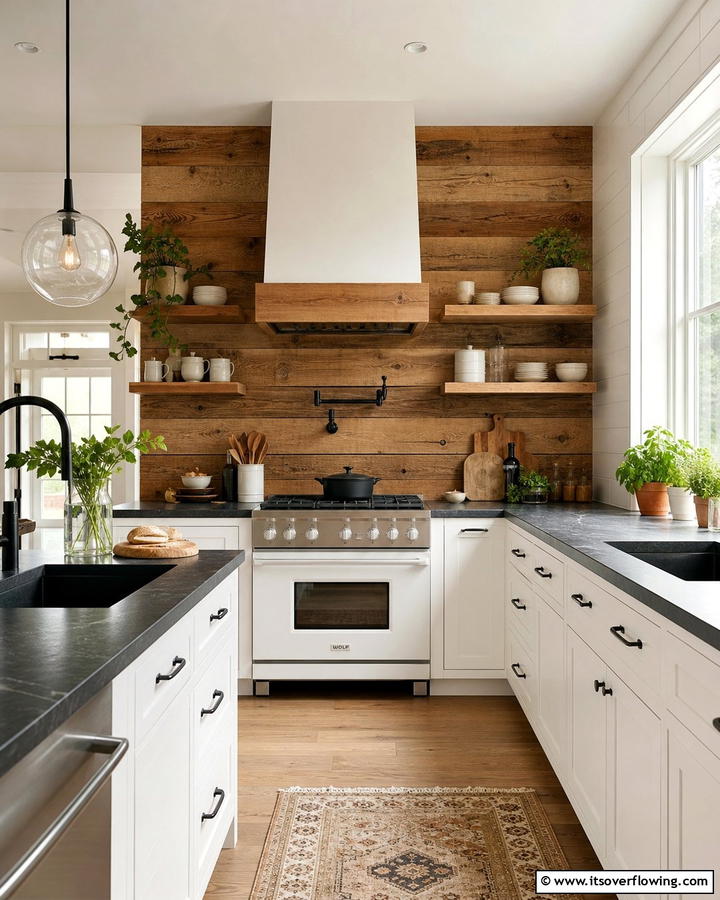 Natural Wood Elements - 21 Kitchen Backsplash Ideas for Striaking Visual Impact