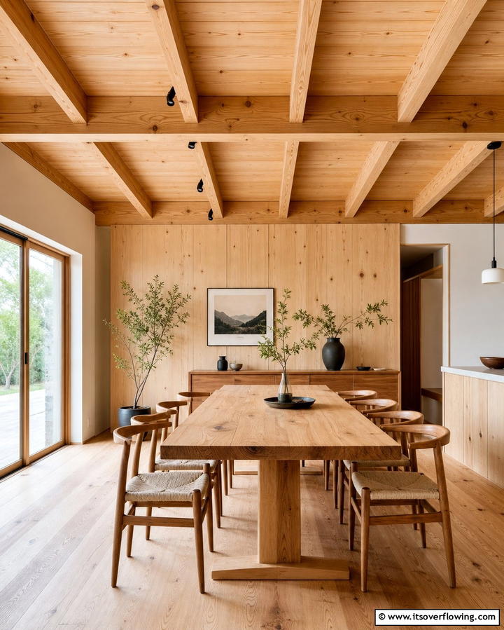 Natural Wood Elements - 25 Japanese Dining Room Ideas for a Zen-Inspired Space