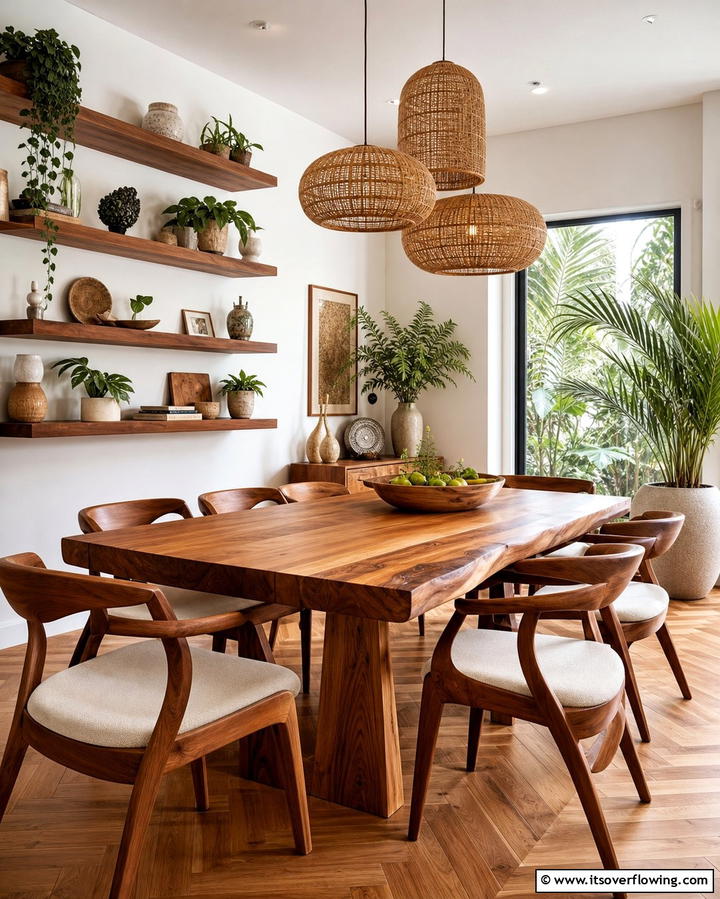 Natural Wood Elements - 30 Mid-Century Modern Dining Rooms with Timeless Design