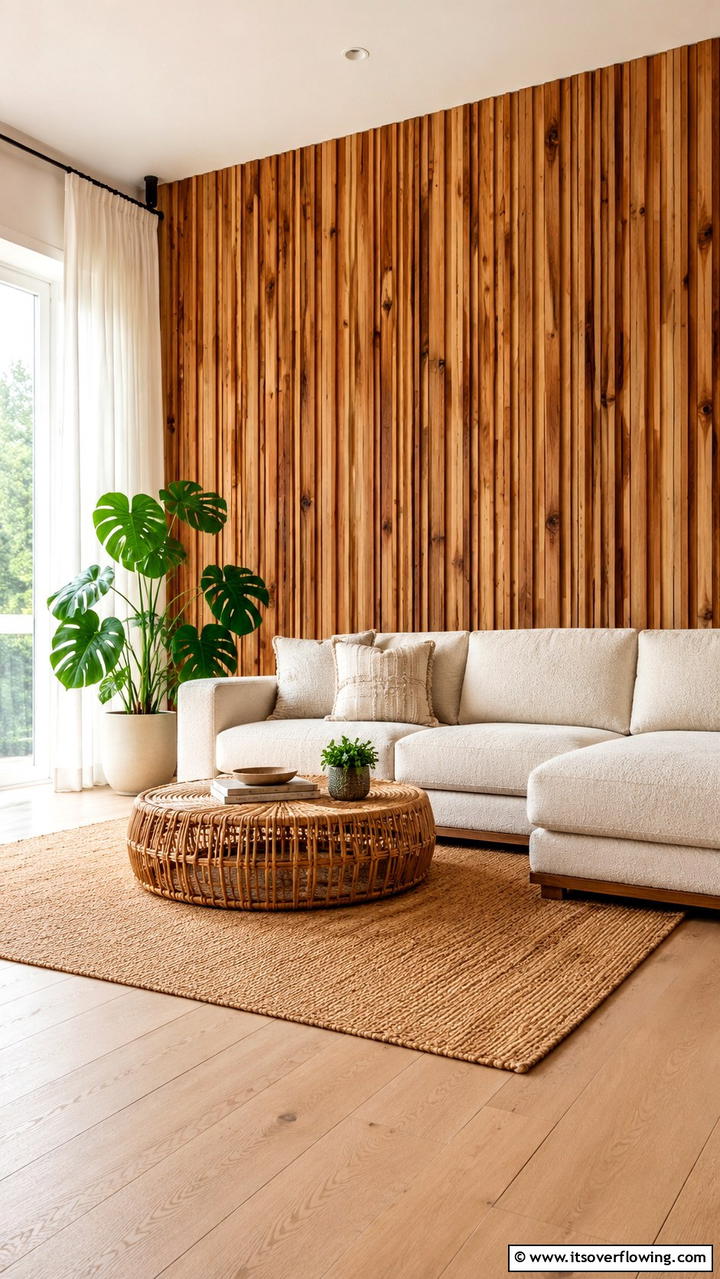 Natural Wood Grain Display - 21 Wood Slat Accent Wall Ideas to Elevate Your Interior Design
