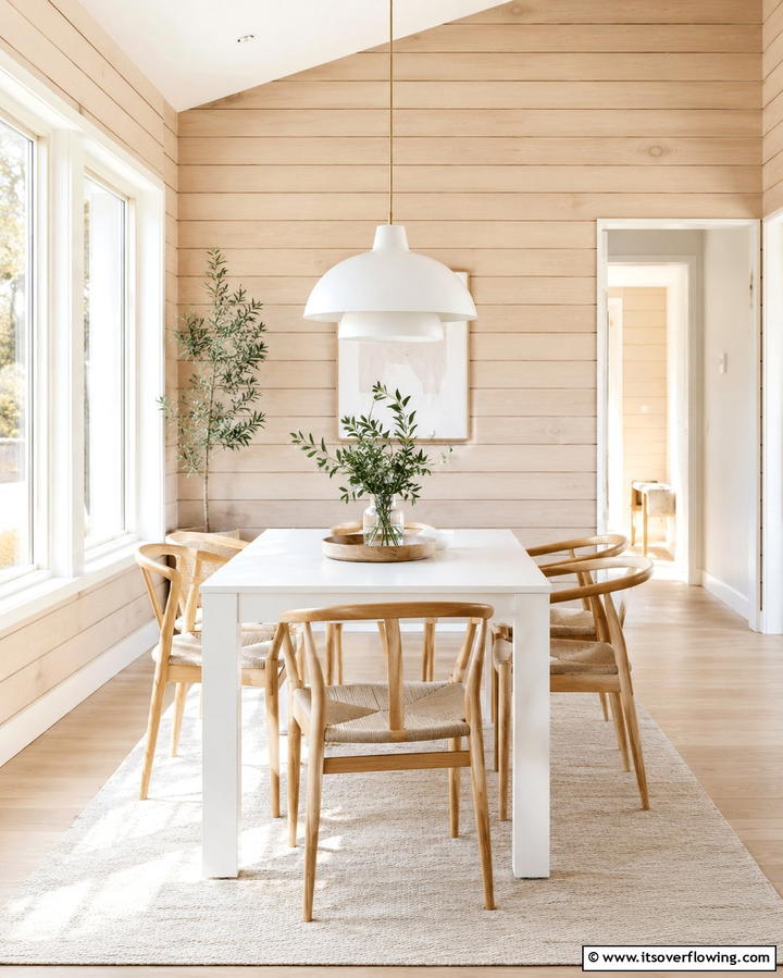 Natural Wood ShiplapOne - 25 Shiplap Dining Room Wall Ideas for Rustic Charm