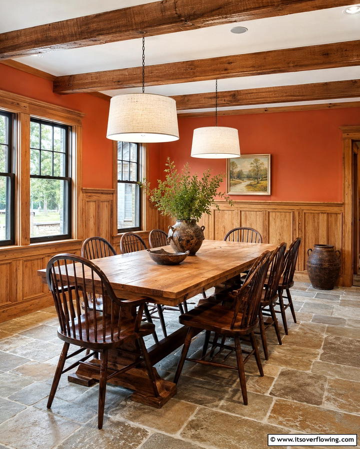 Natural Wood Wainscoting - 25 Classic Dining Room Wainscoting Ideas for Timeless Appeal