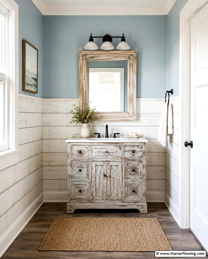 Natural Wood Wainscoting - 25 Powder Room Wainscoting Ideas for a Chic Look