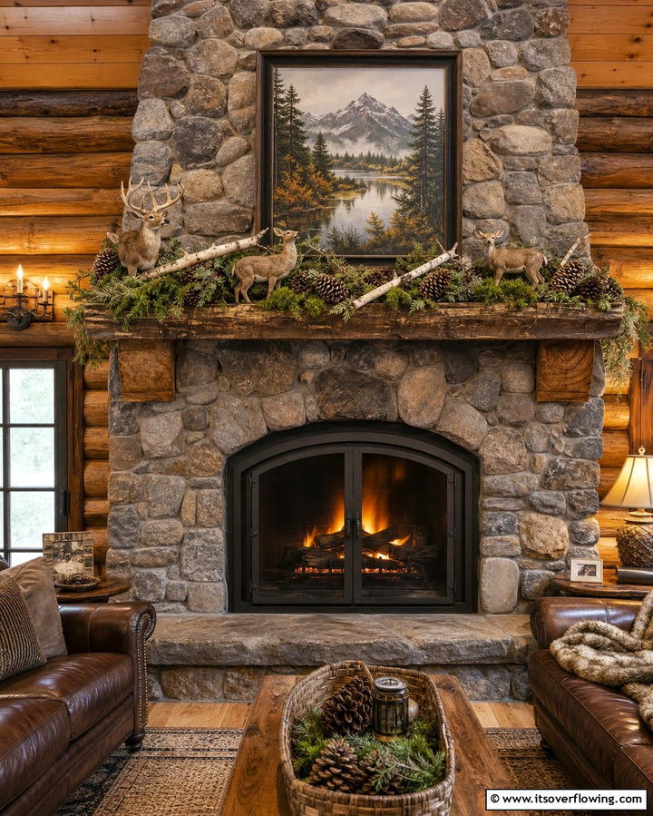Natural Woodland Aesthetic - 25 Mantel Garland Ideas for a Festive Home Decor