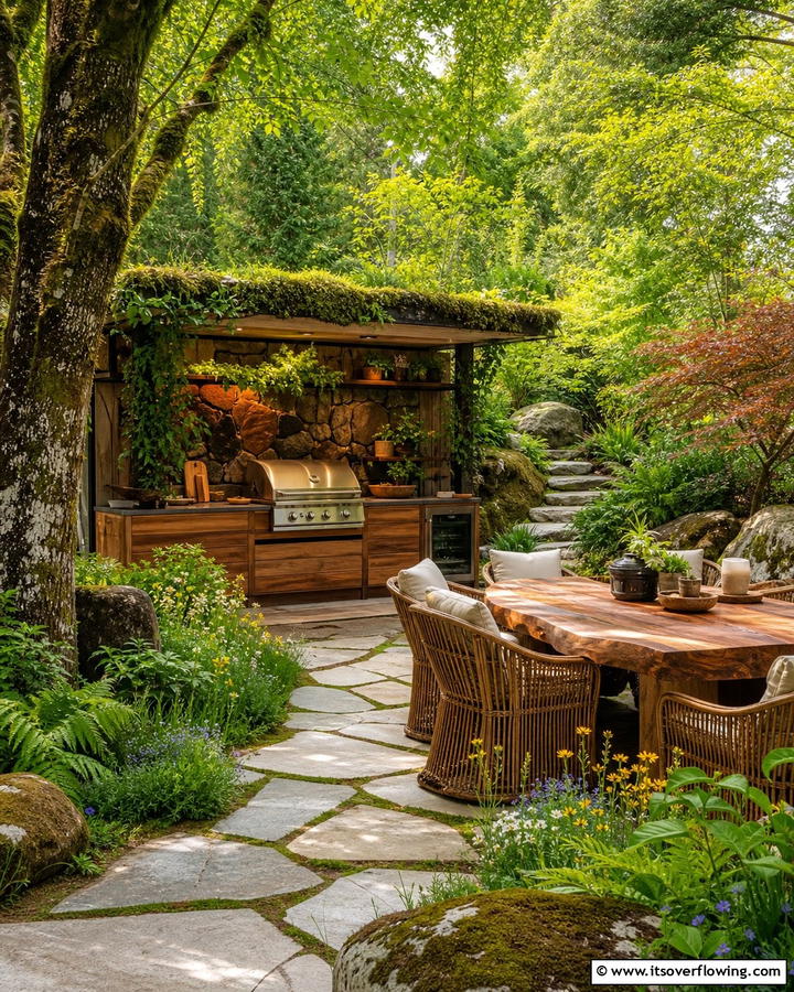Nature Infused BBQ Space - 21 BBQ Area Ideas for the Ultimate Outdoor Cooking Experience