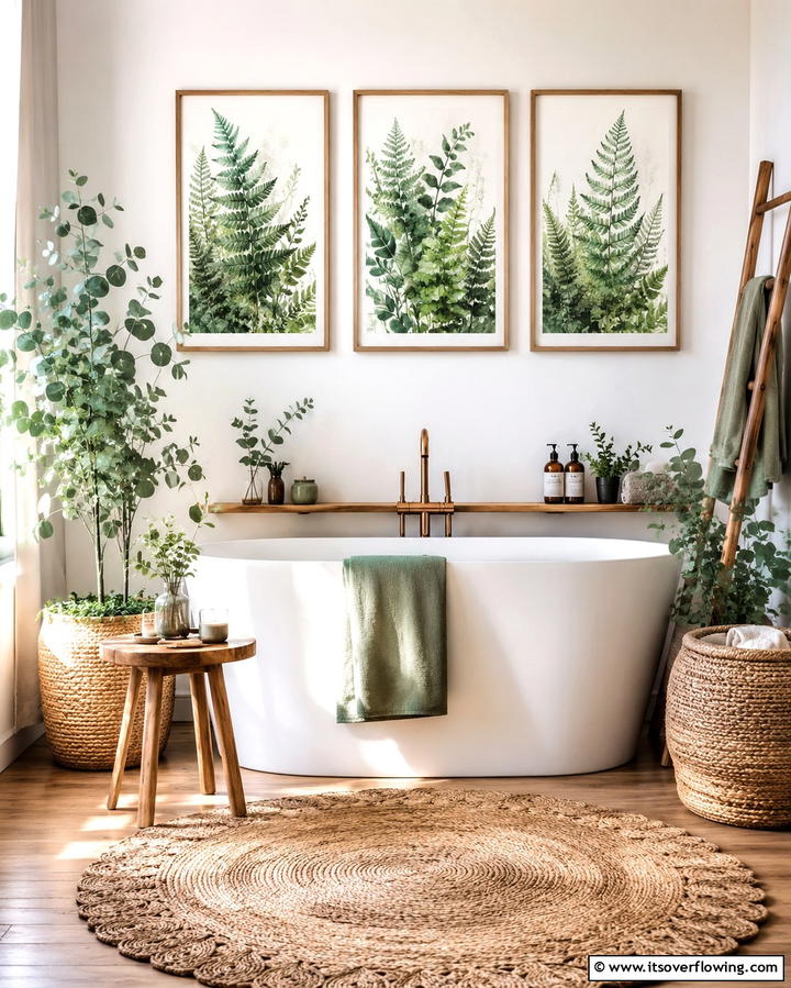 Nature Inspired Botanical Prints - 30 Bathroom Art Ideas to Elevate Your Walls with Personality