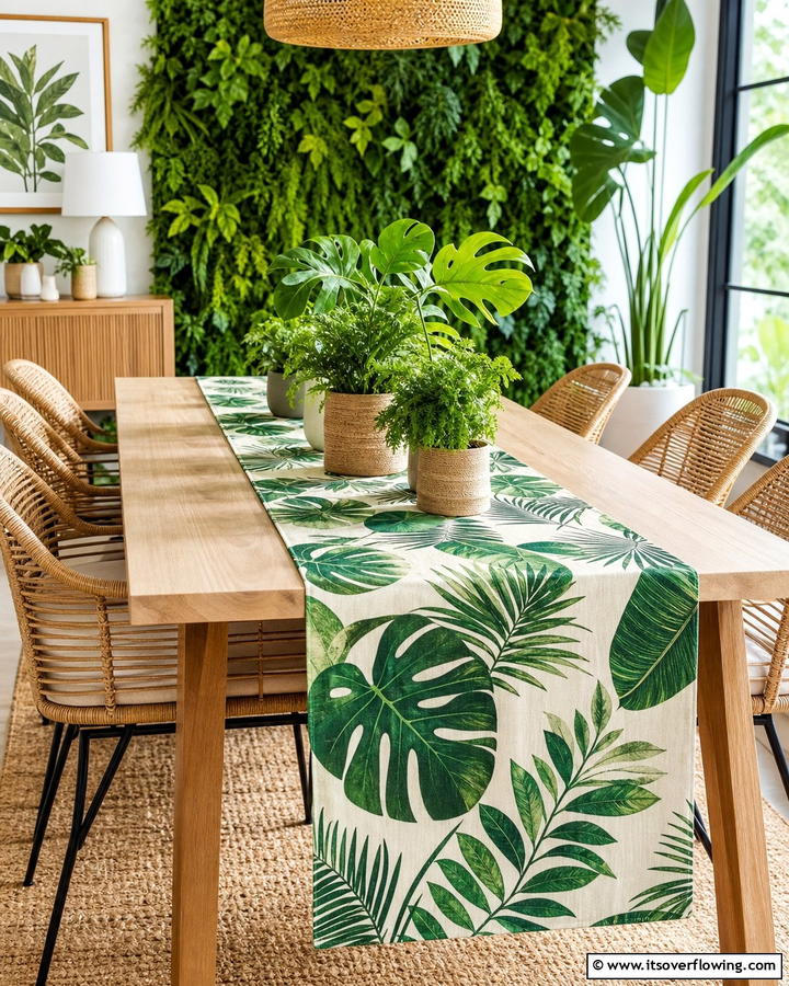 Nature Inspired Botanical Table Runner - 21 Unique Table Runner Ideas to Enhance Your Dining Experience