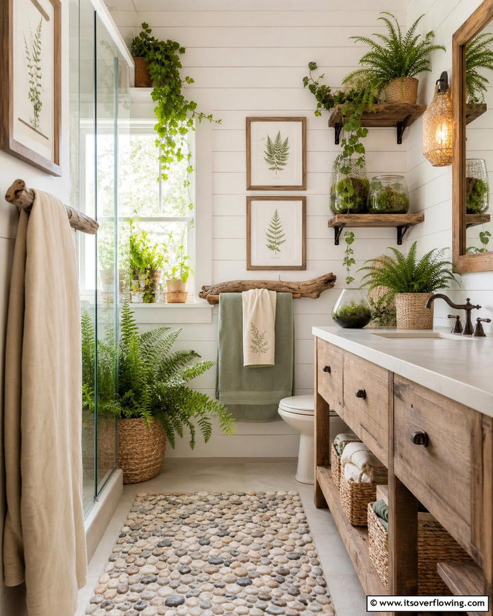 Nature Inspired Decor - 21 Country Bathroom Ideas with Vintage Farmhouse Charm