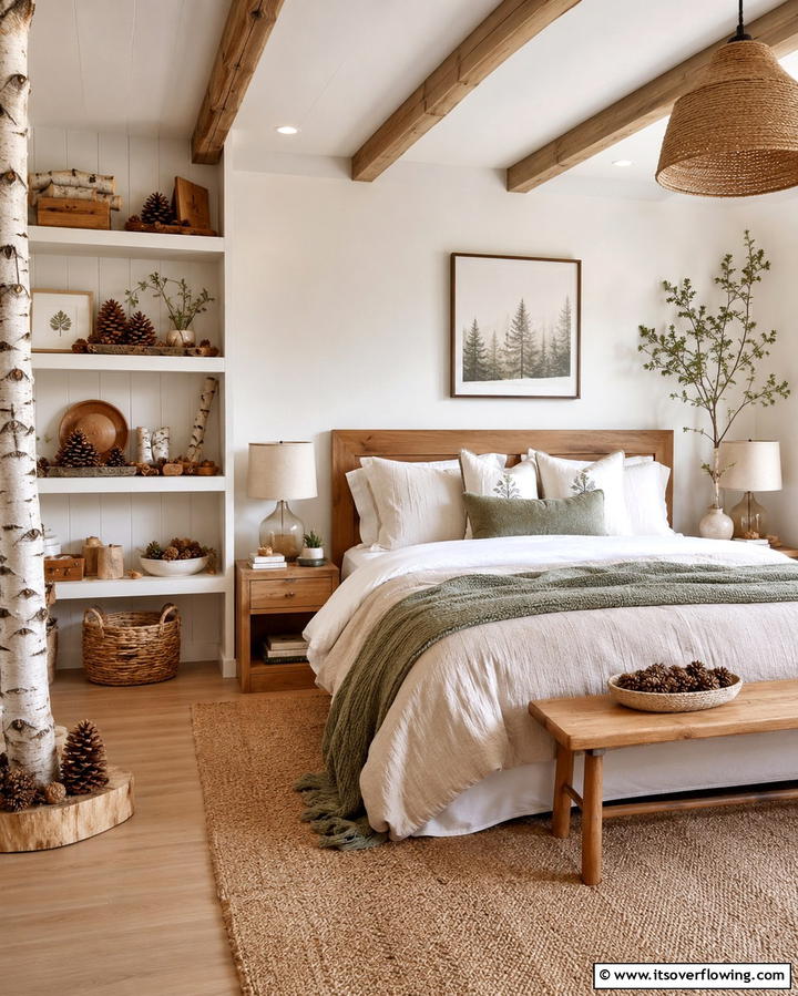 Nature Inspired Decor - 30 Cozy Fall Bedroom Decor Tips for Autumnal Warmth & Style
