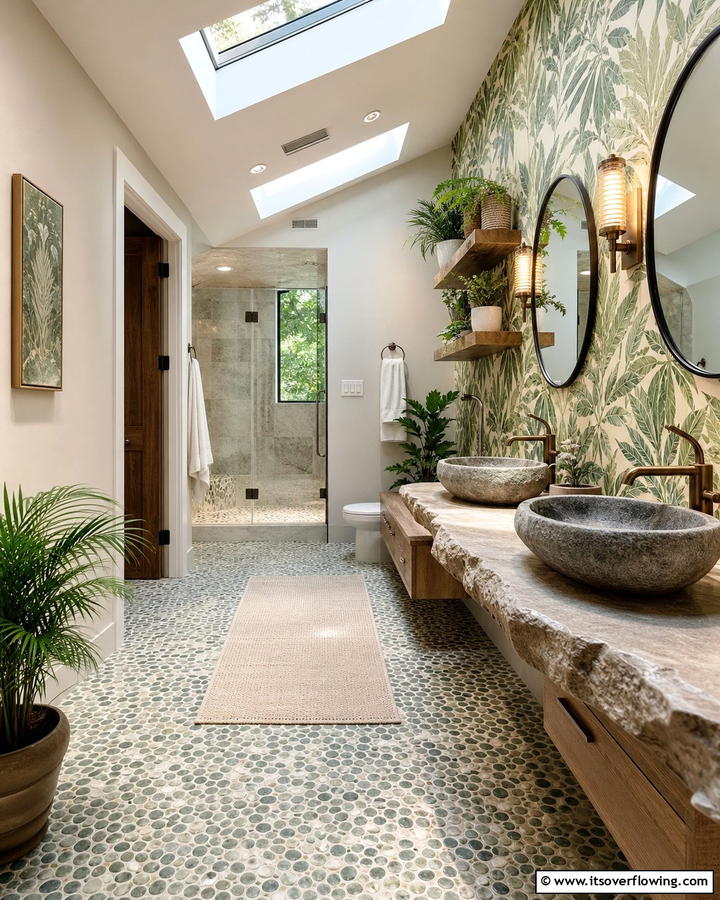 Nature Inspired Decor - 30 Jack and Jill Bathroom Ideas for Shared Spaces